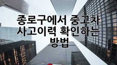 종로구에서 중고차 사고이력 확인하는 방법