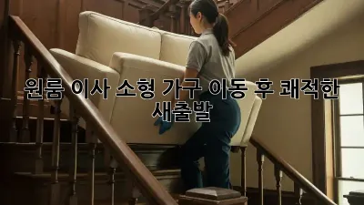 원룸 이사, 소형 가구 이동 후 쾌적한 새출발!